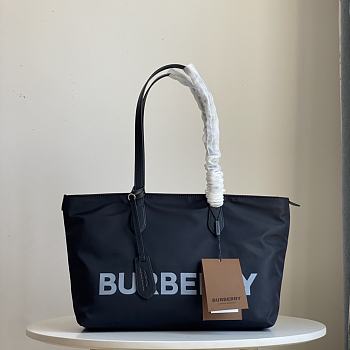 Burberry Medium Logo Nylon Black Tote Bag - 35x12x25cm