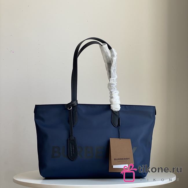 Burberry Medium Logo Nylon Blue Tote Bag - 35x12x25cm - 1