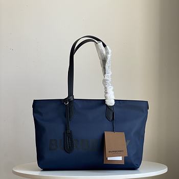 Burberry Medium Logo Nylon Blue Tote Bag - 35x12x25cm