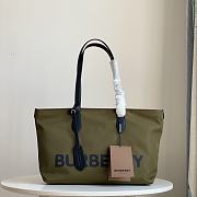 Burberry Medium Logo Nylon Green Tote Bag - 35x12x25cm - 1