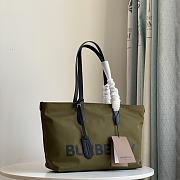 Burberry Medium Logo Nylon Green Tote Bag - 35x12x25cm - 4