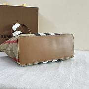 Burberry Check Canvas Leather Tote In Beige - 35.5x14.5x30cm - 2