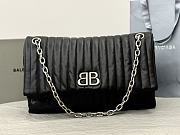 Balenciaga Monaco Large Bag In Black Quilted Thin Calfskin Aged Silver Hardware - 43.5x32x13cm - 1