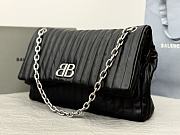 Balenciaga Monaco Large Bag In Black Quilted Thin Calfskin Aged Silver Hardware - 43.5x32x13cm - 2