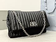 Balenciaga Monaco Large Bag In Black Quilted Thin Calfskin Aged Silver Hardware - 43.5x32x13cm - 4