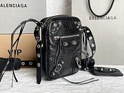 Balenciaga Le Cagole Messenger Black Arena Lambskin Silver Hardware - 21x17x4.5cm - 2