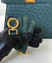 Fendi Peekaboo ISeeU Petite Dark Green Ostrich Leather Bag - 20x11x15cm - 6