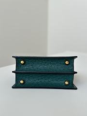 Fendi Peekaboo ISeeU Petite Dark Green Ostrich Leather Bag - 20x11x15cm - 5