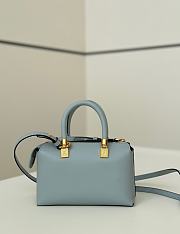 By The Way Mini Light Blue Leather Boston Bag - 20.5x9x12cm - 6