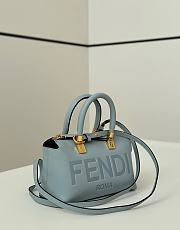 By The Way Mini Light Blue Leather Boston Bag - 20.5x9x12cm - 4