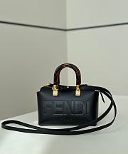 Fendi By The Way Mini Boston Bag In Black Leather - 20.5x9x12cm - 1