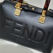 Fendi By The Way Mini Boston Bag In Black Leather - 20.5x9x12cm - 6