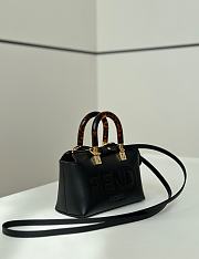 Fendi By The Way Mini Boston Bag In Black Leather - 20.5x9x12cm - 5