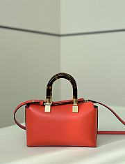 Fendi By The Way Mini Boston Bag In Orange Leather - 20.5x9x12cm - 6