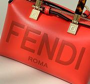 Fendi By The Way Mini Boston Bag In Orange Leather - 20.5x9x12cm - 5