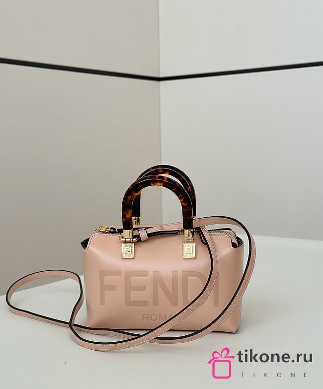 Fendi By The Way Mini Boston Bag In Pink Leather - 20.5x9x12cm - 1