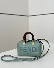 Fendi By The Way Mini Boston Bag In Green Leather - 20.5x9x12cm - 1