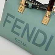 Fendi By The Way Mini Boston Bag In Green Leather - 20.5x9x12cm - 4