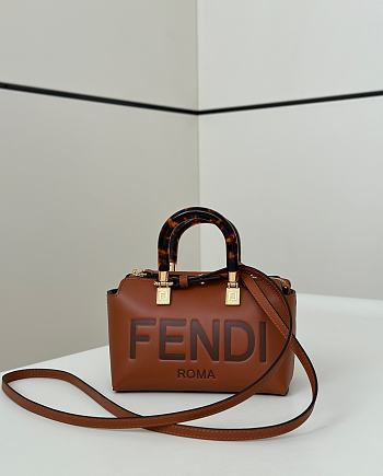 Fendi By The Way Mini Boston Bag In Brown Leather - 20.5x9x12cm