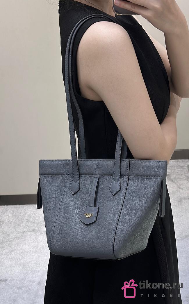 Fendi Origami Mini Gray Leather Mini Bag That Can Be Transformed - 18.5x15x15cm - 1