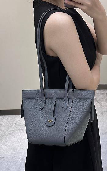 Fendi Origami Mini Gray Leather Mini Bag That Can Be Transformed - 18.5x15x15cm