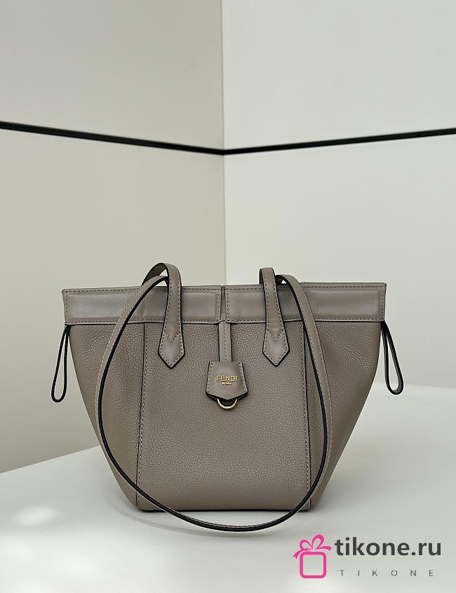 Fendi Origami Mini Elephant Gray Leather Mini Bag That Can Be Transformed - 18.5x15x15cm - 1