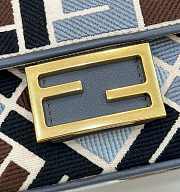 Fendi Baguette Mini Canvas Bag With Multicolor FF Embroidery - 20x13x5cm - 6