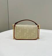 Fendi Baguette Mini Natural Straw Bag With FF Embroidery - 20x13x5cm - 5