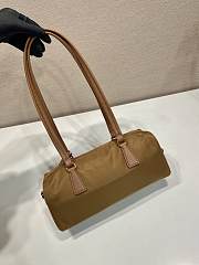 Prada Re-Nylon And Leather Medium Top Handle Bag With Padlock Brown - 29x12.5x10cm - 4