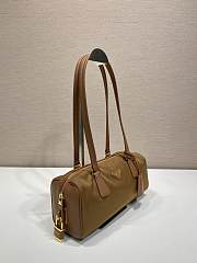 Prada Re-Nylon And Leather Medium Top Handle Bag With Padlock Brown - 29x12.5x10cm - 2