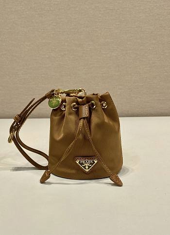 Prada Mini Icon Re Nylon Bag Charm Brown - 10.5x8.5cm