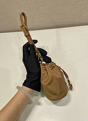 Prada Mini Icon Re Nylon Bag Charm Brown - 10.5x8.5cm - 4