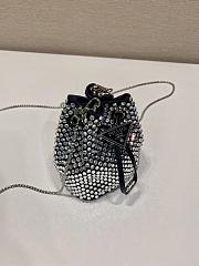 Prada Embellished Satin Mini Pouch Crystal Silver - 9.5x9x6cm - 5