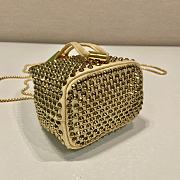 Prada Embellished Satin Mini Pouch Crystal Gold - 9.5x9x6cm - 2