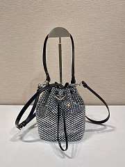 Prada Satin Mini Bag With Crystals Silver - 21x16x10cm - 1