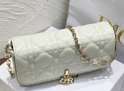 My Dior Talk Phone Pouch White Cannage Lambskin - 18.5x10x4cm - 6