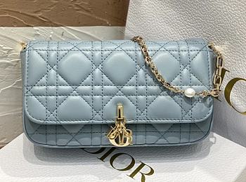 My Dior Talk Phone Pouch Blue Cannage Lambskin - 18.5x10x4cm