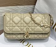 My Dior Talk Phone Pouch Beige Cannage Lambskin - 18.5x10x4cm - 1