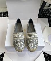 Dior Granville Espadrille Stone Gray Dior Oblique Embroidered Cotton - 1