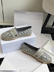 Dior Granville Espadrille Stone Gray Dior Oblique Embroidered Cotton - 2