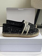 Dior Granville Espadrilles Black Cannage Tweed - 6