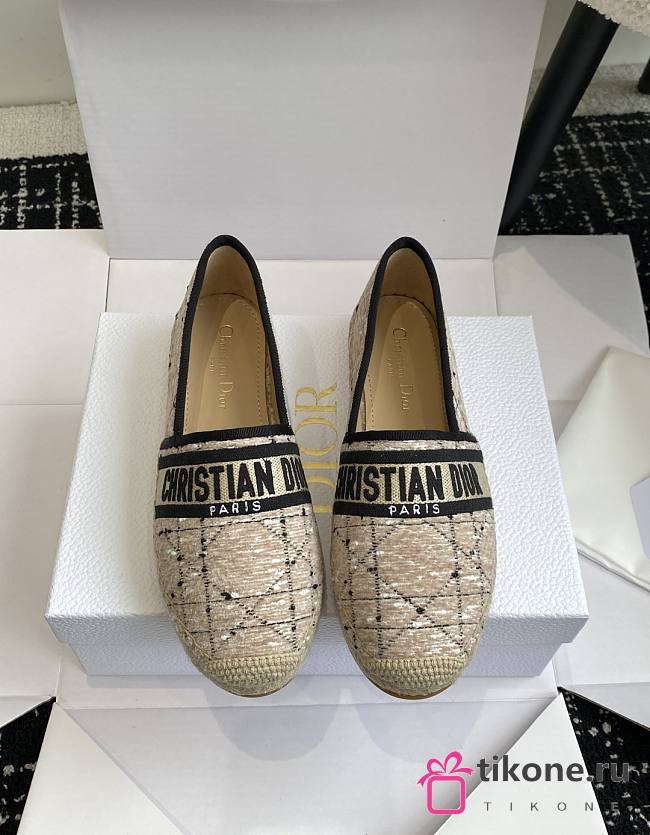 Dior Granville Espadrilles Beige Cannage Tweed - 1