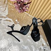 YSL Debbie Platform Sandals In Satin Crepe Black 13.5cm - 4