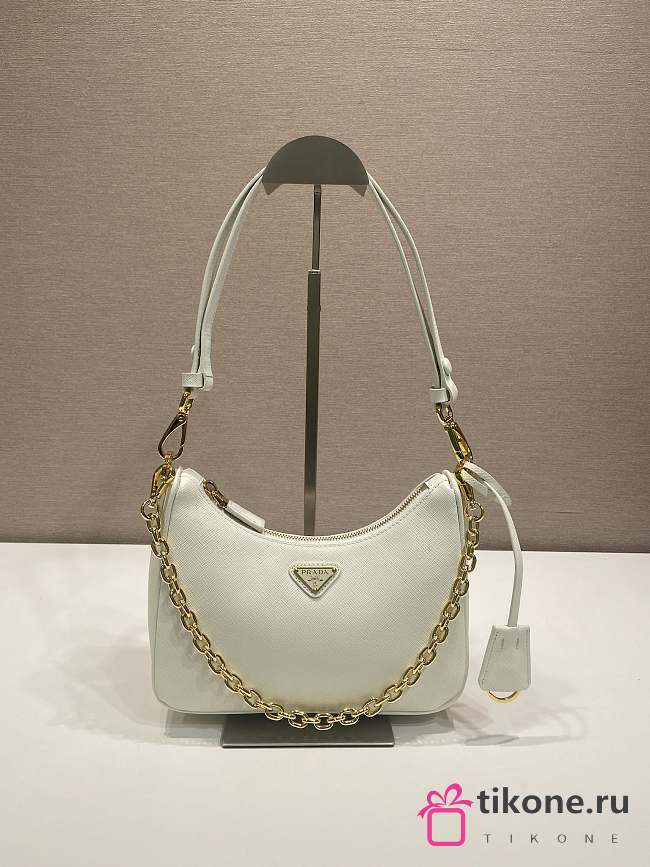 Prada Re Edition Saffiano Leather Mini Bag 1BC204 White - 22x18x6cm - 1