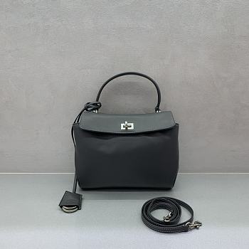 Balenciaga Rodeo Mini Handbag in Smooth Calfskin Gray Silver Hardware - 23x10x18cm