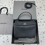 Balenciaga Rodeo Mini Handbag in Smooth Calfskin Gray Silver Hardware - 23x10x18cm - 4