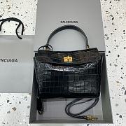 Balenciaga Rodeo Mini Handbag in Crocodile Embossed Black Gold Hardware - 23x10x18cm - 4