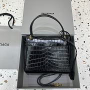 Balenciaga Rodeo Mini Handbag in Crocodile Embossed Black Gold Hardware - 23x10x18cm - 2