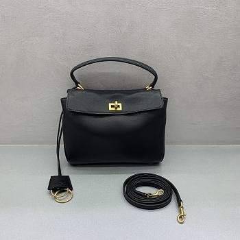 Balenciaga Rodeo Mini Handbag in Smooth Calfskin Black Gold Hardware - 23x10x18cm