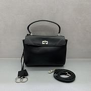 Balenciaga Rodeo Mini Handbag in Smooth Calfskin Black Silver Hardware - 23x10x18cm - 1